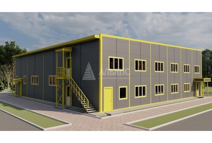 3D визуализация Грузовое СТО из сэндвич-панелей - фото 2