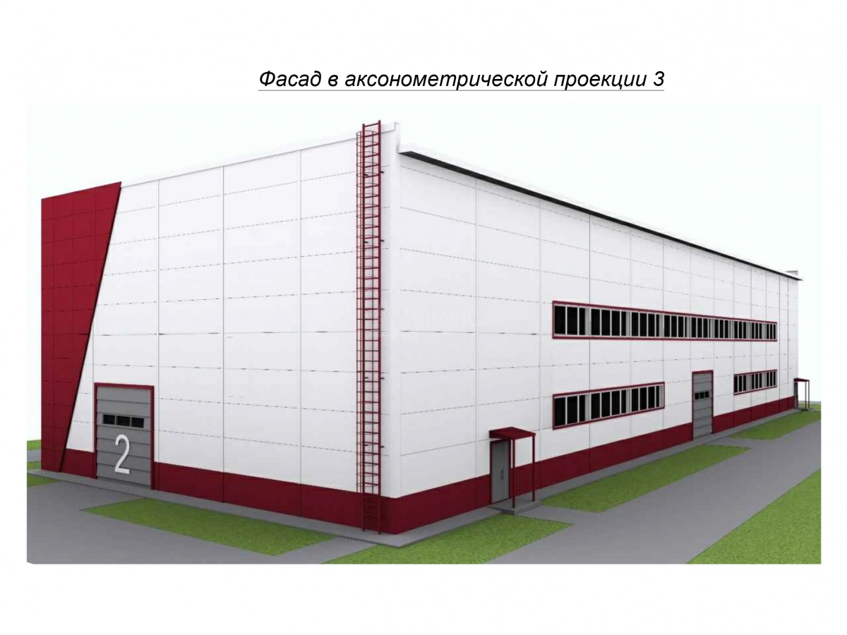 3D визуализация Металлобаза ангар-склад из сэндвич-панелей - фото 2