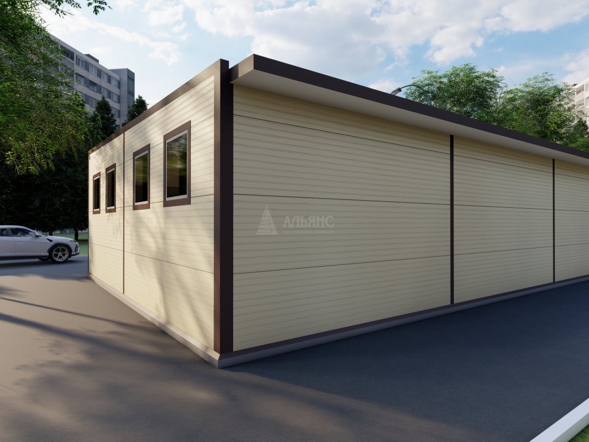 3D визуализация Гараж из сэндвич-панелей - фото 3