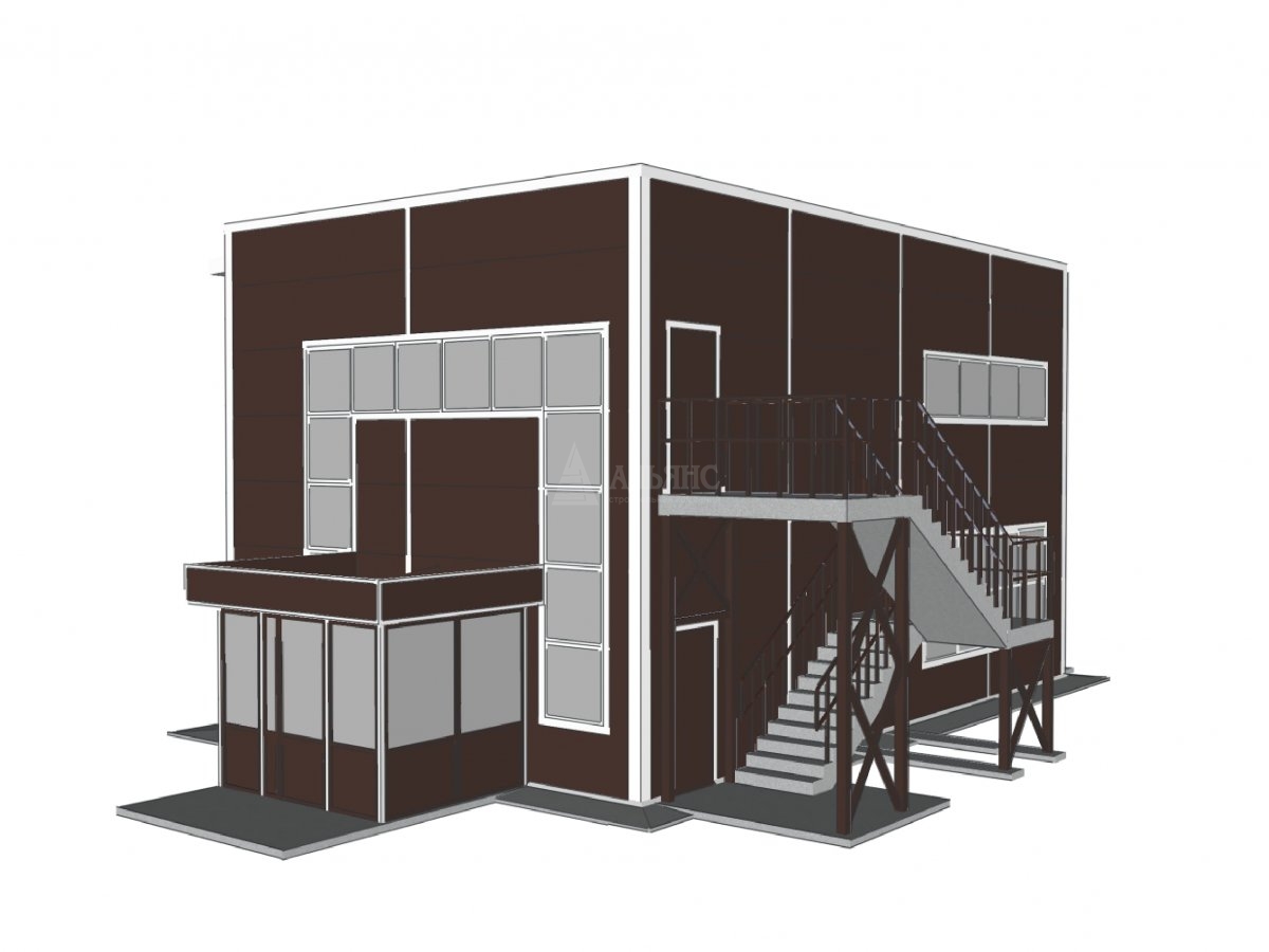 3D визуализация АБК из сэндвич-панелей - фото 7