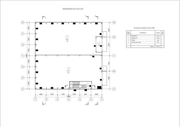 Планировка Здание склада с АБК из сэндвич-панелей -  фото 1