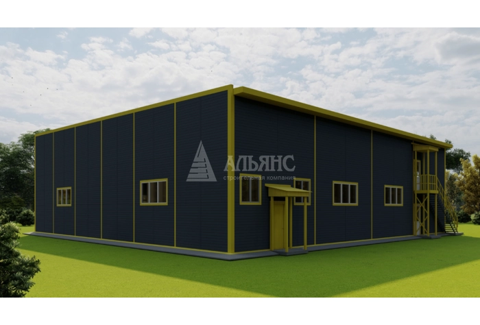 3D визуализация Грузовое СТО из сэндвич-панелей - фото 9