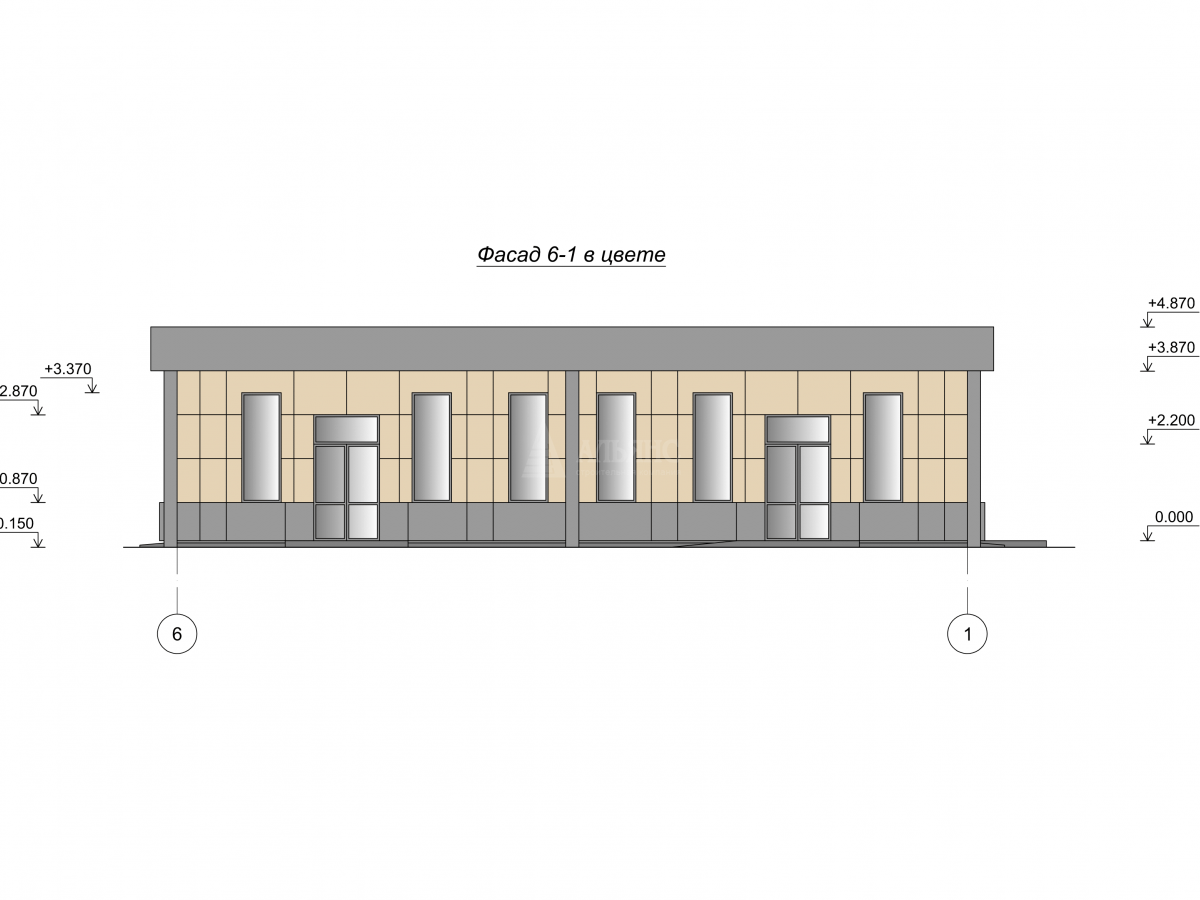 3D визуализация Торговый павильон из сэндвич-панелей - фото 8
